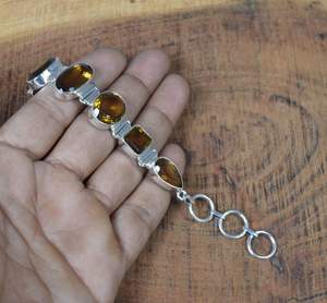 Smoky <b>Quartz</b> 925 Sterling Silver Adjustable <b>Bracelet</b> Handmade Gemstone Jewelry Women Elegant Fashion Gift - Product Image 6