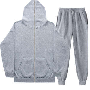 Sweats à capuche pour hommes avec logo personnalisé sweats surdimensionnés vierge poids lourd grande taille tissu éponge pull intégral sweat à capuche zippé - Product Image 2