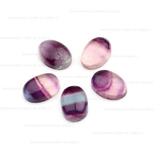 Alta calidad 10x14mm Natural fluorita cuarzo Oval parte posterior plana calibrado cabujón suelto para la fabricación de joyas proveedor de confianza - Product Image 2