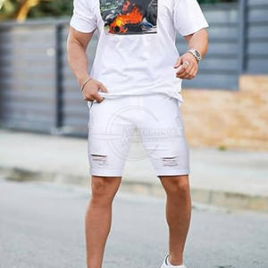 กางเกงยีนส์ขาสั้นสำหรับผู้ชายคุณภาพสูงผลิตจากผู้ผลิตที่มีสีแตกต่างกันสไตล์ใหม่ - Product Image 5