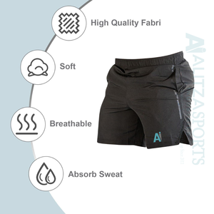 Listo para enviar Fitness Sports Running 2 en 1 Gym Wear Shorts Bolsillos Quick Dry Stretch Micro Fabric Men's Workout Shorts para hombres - Product Image 6