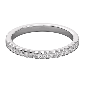 แหวนแต่งงานแบบครึ่งวงประดับเพชรทรงกลมแบบไมโครพรองสำหรับเธอ - Product Image 4