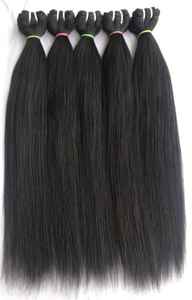 Extensions de cheveux brésiliens vierges Remy indiens bruts de 22 pouces, lisses et soyeux, non traités, couleur noire naturelle, mèches à tisser, fabrication à la machine - Product Image 5