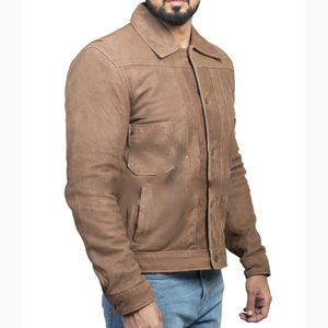 2025 chaqueta de camionero de cuero de ante para hombre más vendida, chaqueta de gamuza de cuero de vaquero de estilo occidental, chaqueta de gamuza de camionero para hombre - Product Image 2