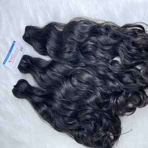 Extensions de cheveux humains 100% bruts non traités trame ondulée naturelle cheveux doux Machine Double trame à prix abordable - Product Image 2
