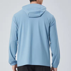 Chaqueta de gimnasio ligera para hombre, color aceptable para el cliente, portátil, para deportes al aire libre, abrigos de secado rápido, capucha transpirable reflectante - Product Image 3