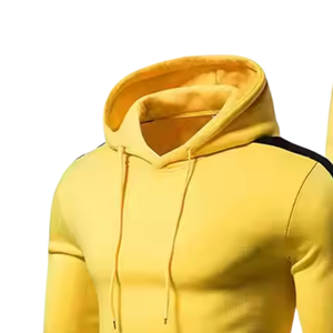 Conjunto Deportivo de Dos Piezas para Mujer, Sudadera con Capucha y Pantalones Deportivos con Estampado de Rayas en Contraste, Corte Regular, Informal, de Nailon/Algodón - Product Image 4