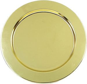 Placa de cargador de Metal de lujo rojo elegante clásico hecho a mano nuevo elegante desechable para boda patrón redondo personalizado al por mayor - Product Image 5