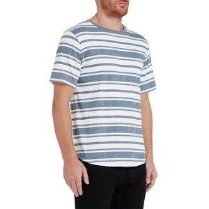 ชุดลำลองแบบปรับแต่งได้สำหรับผู้ชายเสื้อยืดลายทางโค้งและสีพื้นเสื้อดีไซน์ยอดเยี่ยม2แพ็ก - Product Image 2