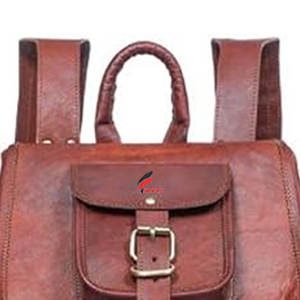 Sac à dos en cuir de vachette fait main pour hommes avec doublure en cuir véritable au design personnalisé fermeture à glissière-étanche - Product Image 5