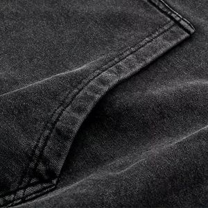 เสื้อมีฮู้ดแบบสวมหัวมีฮู้ดสำหรับผู้ชายเสื้อฮู้ดล้างด้วยหินแบบสวมหัวมีฮู้ดสำหรับผู้ชายผ้าคอตตอนผสมสีดำและซัก - Product Image 6