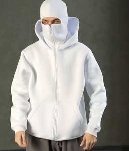 2025 dernière conception personnalisée 450gsm fermeture éclair cagoule à capuche hommes haute qualité Streetwear uni coton fermeture éclair Ninja sweats à capuche hommes à capuche - Product Image 1