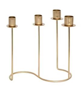 Haute Vente Plaqué Or Métal Stand Bougeoir Léger De Mariage Maison Hôtel Décor Top Tendance Minimal Bougie Lumière Stand - Product Image 1