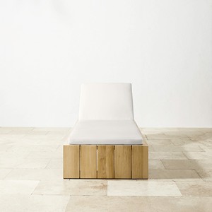 Teak Outdoor Pool <b>Bed</b> Sun Lounger With Cushion for Hotel Furniture - Product Image 4
