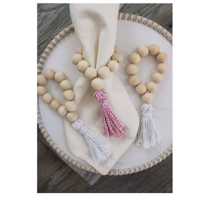 Servilletero con cuentas de madera redondas para bodas y decoraciones para fiestas con servilletero con logotipo personalizado, la mejor oferta - Product Image 5