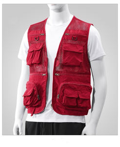 Gilet multi-poches pour hommes, gilet en maille à séchage rapide, veste de pêche en plein air, photographie sans manches - Product Image 5