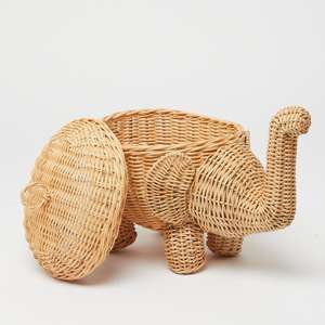 Cesta de Ratán con Forma de Elefante, Cesta de Frutas Hecha a Mano para Decoración del Hogar - Product Image 4