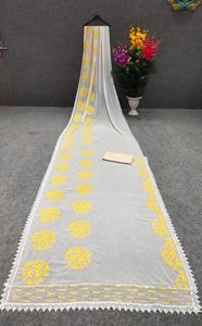 Sari en soie ethnique traditionnel de haute qualité pour adultes tissu Georgette avec vêtements indiens et pakistanais multi-brodés lourds - Product Image 4