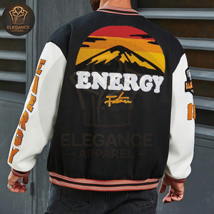 Mới Nhất Thoải Mái Cộng Với Kích Thước Của Nam Giới Varsity Bóng Chày Áo Khoác Thiết Kế Độc Đáo Dễ Dàng Mặc Lỏng Phù Hợp Với Đứng Phía Trước Vải Cao Đẳng Màu Sắc - Product Image 2