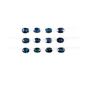 Saphirs Teal Naturels Non Traités, Ovales Calibrés 5x7mm & 6x8mm, Couleurs Bleu Clair, Gris, Violet, Coupe Coussin, Pierre Précieuse Minérale - Product Image 2