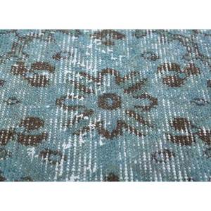 Alfombra de Lana Anudada a Mano con Diseño Floral Azul Vintage, Rectangular, para Pasillo o Sala de Estar, Modelo Pae-1457 - Product Image 3