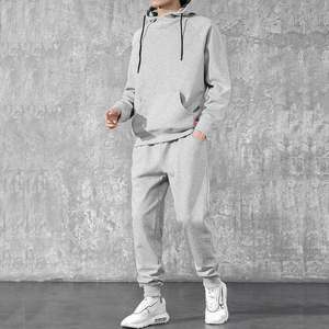 Barato personalizado con capucha sólido Casual Sweatsuit Jogger ropa deportiva chándal hombres - Product Image 2