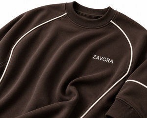 Sweat-shirt homme Y2K Streetwear à col ras du cou et épaules tombantes, 100% coton molletonné, coupe décontractée, passepoil contrastant, marque privée, vente en gros - Product Image 5
