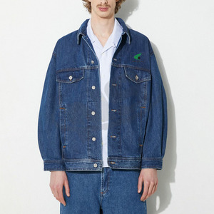 Premium Solid Color <b>Denim</b> <b>Jacket</b> For Men <b>Lightweight</b> Breathable High Street Jeans <b>Jacket</b> With OEM Custom Made Logo - Product Image 4