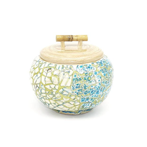 Nouveau pot à thé en bambou coquille d'oeuf de style Boho pot de stockage en bambou filé artisanal avec coquille d'oeuf ustensiles de cuisine en gros du Vietnam - Product Image 1