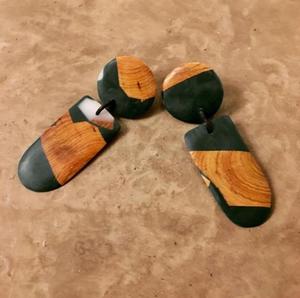 Boucles d'oreilles tendance en bois et résine 2026 pour filles, idéales pour les mariages et les fêtes, cadeaux pour femmes au meilleur prix - Product Image 1