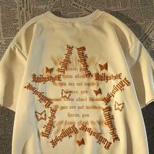 เสื้อยืดโอเวอร์ไซส์ผ้าแคนวาส 100% สำหรับผู้ชาย ลายตัวอักษรยาวแบบคลาสสิก 3 มิติ พร้อมโลโก้โฟม ผลิตจากวัสดุเป็นมิตรกับสิ่งแวดล้อม สไตล์วินเทจ แห้งเร็ว - Product Image 3