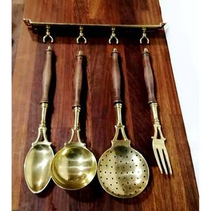 Minihervidor de agua de diseño largo pulido de plata, mango con forma redonda, cuchara, juego de Servicio de ensalada, juego de acero inoxidable - Product Image 4