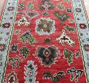 Tapis Oushak moderne fait à la main laine de haute qualité pois multicolores brodés inspiré Style turc cuisine bureau prière salle de bain - Product Image 5