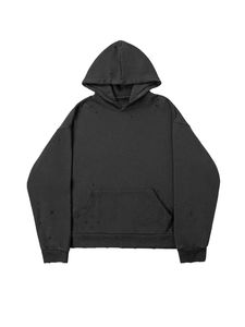 Sudadera con capucha de gran tamaño para hombre al por mayor algodón Terry grueso polar ropa de calle bordado liso OEM ODM proveedor - Product Image 4