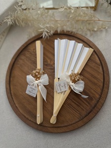 Abanico de Mano de Papel de Bambú Personalizado para Regalo de Boda, Abanico Plegable Personalizado Ecológico - Product Image 3