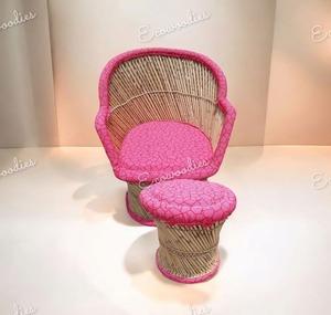 Tabouret de bar artisanal écologique de haute qualité, ensemble de chaises avec dossier, meubles en bambou de canne pour salle à manger et balcon - Product Image 3
