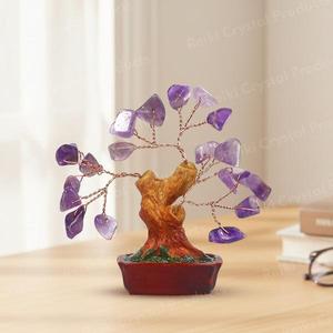 Ornement décoratif en pierre naturelle Crystal Tree - Quartz rose, améthyste, pierres multiples, aventurine verte - Product Image 4