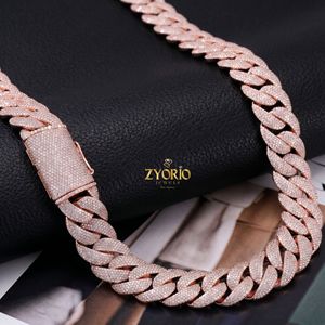 สร้อยคอเงินแท้ 925 แบบ Cuban Link ประดับเพชรทรง Pave สไตล์ฮิปฮอป - Product Image 3