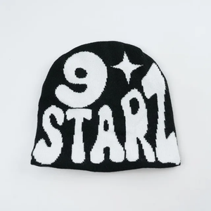 100% acrylique personnalisé Jacquard tricoté Beanie chapeau avec doublure en Satin hiver Hip Hop Bonnet extérieur chaud tricoté bonnet froid - Product Image 6