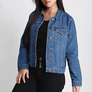 Veste en jean extensible légère de haute qualité pour femmes avec impression de logo personnalisé manteau d'été doux en coton de couleur vive à la mode pour femmes - Product Image 5