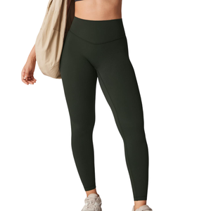 Mallas de cintura alta de color sólido para mujer, venta al por mayor, mallas de yoga con cintura elástica, las mejores mallas de tela informales para mujer - Product Image 3