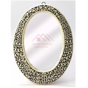Latest Arrivals Oval shape Bone inlay Wall Mount <b>Mirror</b> Hand Carved Bone Inlay hand Art Home Wall Decor <b>Mirrors</b> - Product Image 1