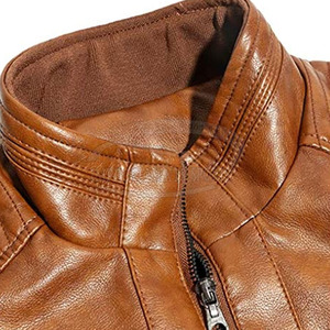 แจ็กเก็ตผู้ชายคอตั้งลำลองฤดูหนาวคุณภาพสูงผ้าหนังแท้ใหม่จากผู้ผลิตโดยตรง - Product Image 6