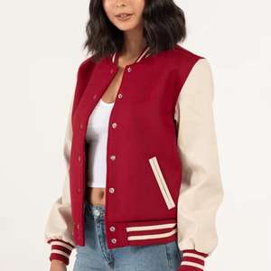 Último diseño Streetwear cómodo ajuste mujeres Varsity chaqueta nueva llegada transpirable Mujer Varsity chaqueta - Product Image 5