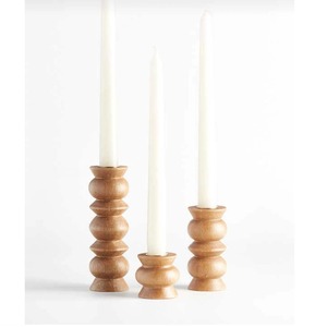 Candelabros de madera de mango indio hechos a mano, candelabros decorativos rústicos, velas de Pilar, decoración de eventos para el hogar, hechos en la India - Product Image 5