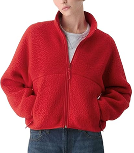 Vestes en polaire pour femmes, sweat-shirts oversize à fermeture éclair, vêtements d'hiver, manches longues, crop top en sherpa, tenues d'automne, mode - Product Image 4