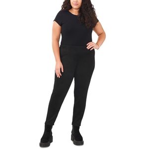 Leggings neri da donna taglie forti Vince Camuto con elastico in vita largo, taglia 1X - Product Image 1
