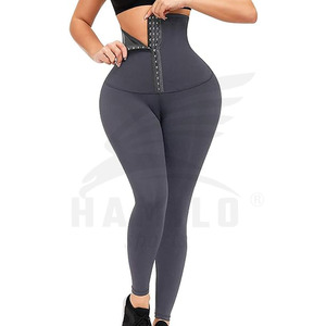 Mallas de compresión de cintura alta ligeras de diseño personalizado 2024 para pantalones de entrenamiento de estilo sólido para mujer con cierre de cintura elástica - Product Image 4