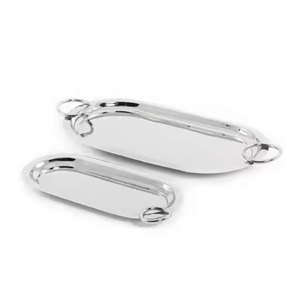 Décor de Noël Plateaux de service en métal faits à la main Plateaux de luxe faits à la main Décor de table Plateaux de pièce maîtresse Vente chaude Arrivée chaude - Product Image 4