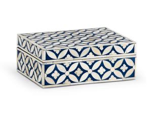 Blue Mother Pearl Inlay Decorative Box Jewelry <b>Storage</b> Box Wooden Indian Bone Inlay Jewelry Box Christmas Gift - Product Image 5